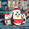 Joyfy 6 FT Long Christmas Inflatable Outdoor Decorations, Blow Up Penguins Choir with Built-in LEDs for Xmas Party Outdoor Indoor Yard Garden Decor - 2 of 4