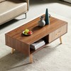 KTMBDW Coffee Table, 41" Mid Century Modern Center Table with Storage Drawer, Rectangle Cocktail Table with Open Shelf for Living Room - 4 of 4