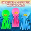 ArtCreativity Octopus Water Balls 3pk - Neon Pink, Green, Blue, Squeezy Bath Toy - image 4 of 4