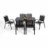 ELJGET 7 Piece Outdoor Dining Table Set for 6, Metal Dining Table with 6 Plastic Chairs for Patio, Deck, Yard - 2 of 4