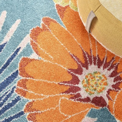 Allur Enchanted Garden Turquoise Multicolor 8' x 10' Area Rug