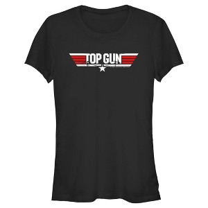 Juniors Womens Top Gun Red and White Movie Logo T-Shirt - 1 of 4