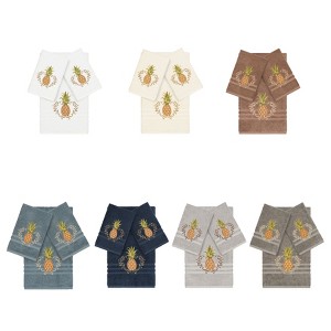 Linum Home Textiles 100% Turkish Cotton WELCOME Embellished Towel Set - 1 of 4