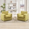 Uphosltered 360° Swivel Accent Armchair, Modern Accent Chair, Oversized Single Sofa Chair for Living Room & Office, Square Swivel Couch Chair - 4 of 4