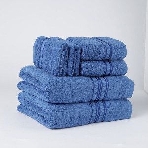 Plazatex Luxurious All Season Towel Set Durable and Breathable Material 6 Piece Navy - 1 of 4