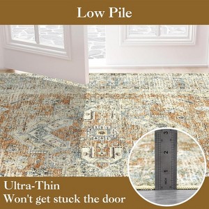 Large Washable Non Slip Boho Rug, Non-Shedding Low pile Cintage Distressed Floral Rug for Living Room, Bedroom,Dining,Farmhouse - 1 of 4