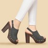Allegra K Women's Open Toe Buckle Strap Slingback Platform Chunky Heel Sandals - 2 of 4