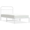 vidaXL Metal Bed Frame with Headboard White 39.4 in.x74.8 in. Twin - 2 of 4
