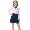 Girls Denim Skirts with Side Pockets Pleated Hem Skirts Casual Mini Denim Skirts - 4 of 4