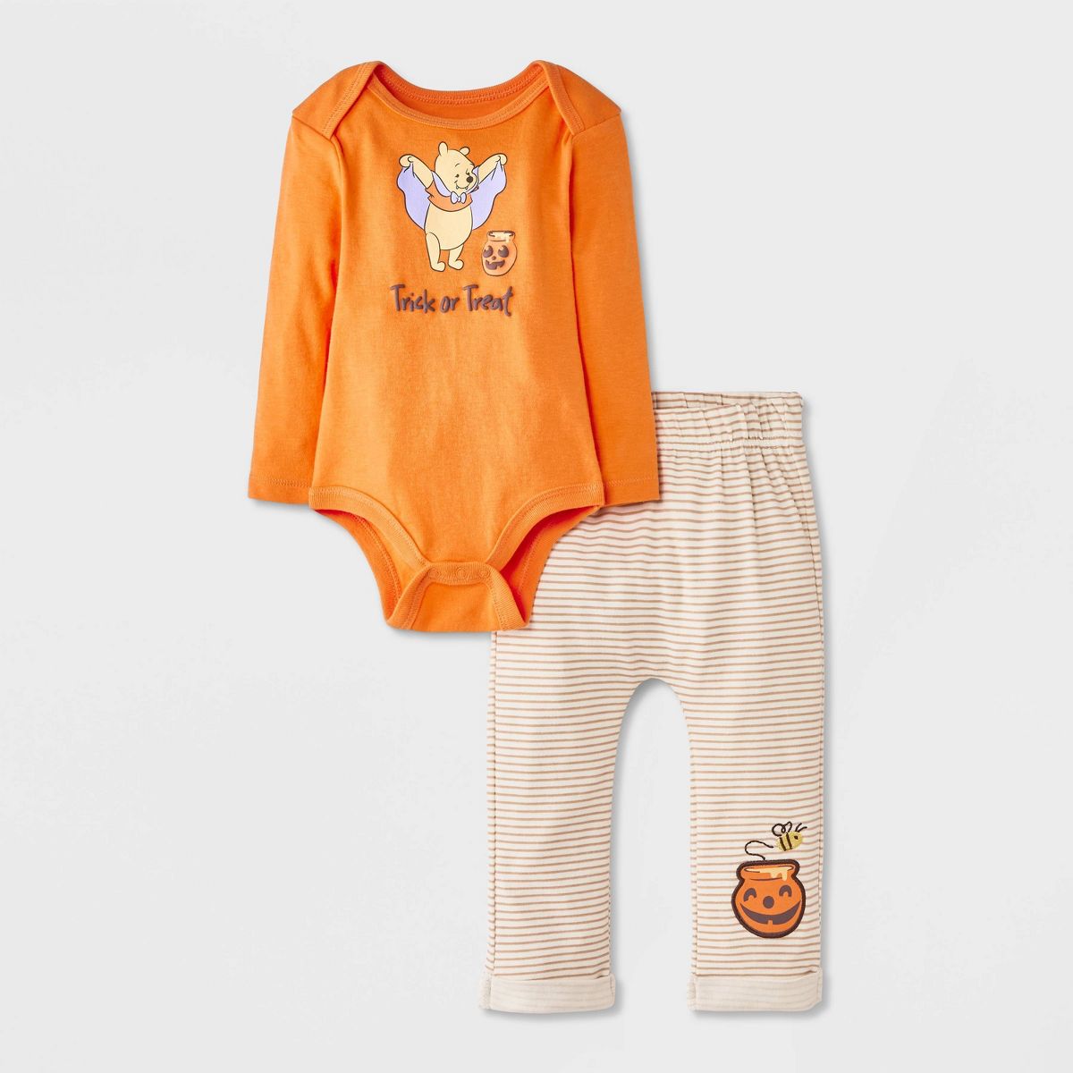 Baby 2pc Disney Winnie The Pooh Halloween Bodysuit and Pants Set - Orange