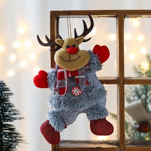 BABYYER Christmas Plush  Doll Ornaments, Santa Claus, Reindeer, Snowman, and Bears Xmas Hanging for Home Holiday Decoration - 1 of 4
