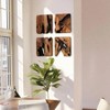 4 Pieces Handmade Wall Sculptures Rustic Abstract Decor for Living Room Bedroom Bathroom Dining Room Home Office Warm - 2 of 4