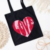 City Creek Prints Pink Love Heart Distressed Canvas Tote Bag - 15x16 - Black - 2 of 2