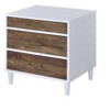 Gulches 21 Inch High Nightstand, White Frame and Brown Toned Drawer Finish, 3 Drawers, Wooden Leg Construction - 3 of 4