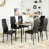 FurnitureR Dining Chairs PU Leather Set of 2, Armless High Back Chairs with Metal Frame, Ergonomic for Kitchen, Dining Room, Home Office, Black - 3 of 4