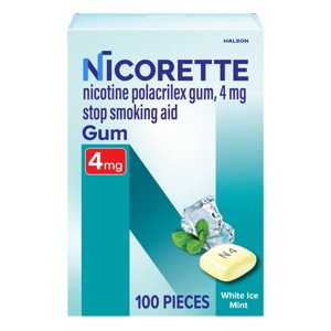 Nicorette 4mg Gum Stop Smoking Aid - White Ice Mint - 1 of 4