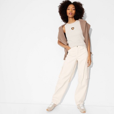 Women's Mid-Rise Barrel Cargo Pants - Wild Fable™