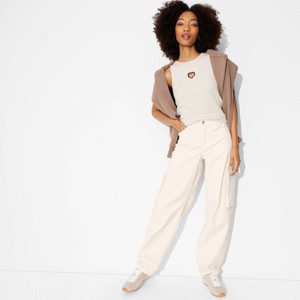 Women's Mid-Rise Barrel Cargo Pants - Wild Fable™ - 1 of 3