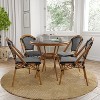 Merrick Lane Sacha Bistro Style Table with Glass Top, PE Rattan, 2 Stack Chairs, and Bamboo Finished Metal Frame for Indoor/Outdoor Use - 2 of 4