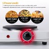 iNova"2000W Double Electric Burner Portable Stove with 5 Gear Temperature Control for Kitchen Cooking"White - 4 of 4