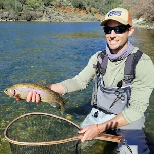 Fly Fishing Net Wooden, Soft Mesh Trout with Handle, Catch and Release Landing for Freshwater and Saltwater for Anglers & Fly Fishing Enthusiasts - 1 of 4