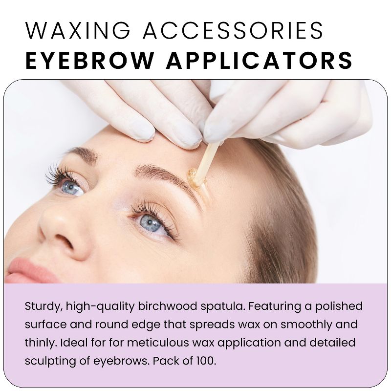 Depileve Wooden Eyebrow Applicators —  Waxing Applicator Sticks — Box of 100, 2 of 7