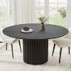 Dovelina Mid-Century Round Dining Table Wood Kitchen Table Modern Dining Room Table for 4 People - Black - 2 of 4