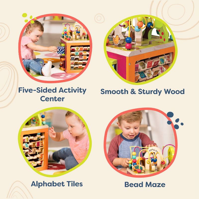 B. toys Wooden Activity Cube - Zany Zoo, 6 of 18