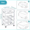 Vtopmart Plastic Drawer Storage Orangizer, 4 Tier 6 Drawers with Wheels for Office Supplies,  Under Desk Storage for Office, Bathroom, Dresser - 3 of 4