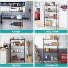 4-Shelf Shelving Unit, Heavy Duty Large Storage Cart, Adjustable Height Metal Organizer, With anti-tipping bottom, 1400LBS Capacity Rack for Garage - 4 of 4
