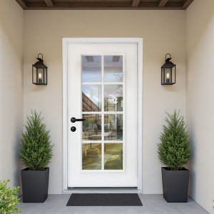 PexFix 36"x80" 8 Lite Full Lite Clear Glass Right Hand Inswing Fiberglass Entrance Door 6-9/16 Door jamb White Primed Fiberglass Knock Down Front Door - 1 of 4