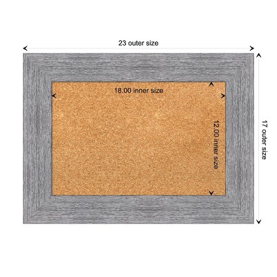 Rustic Gray Framed Natural Cork Bulletin Board