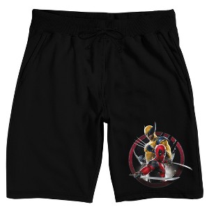Deadpool & Wolverine Character Circle Adult Black Sleep Pajama Pants - 1 of 4