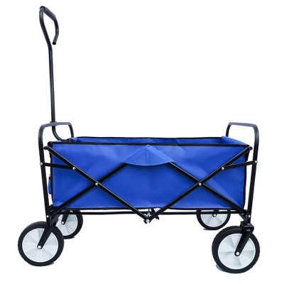 Blue Heavy-Duty Folding Utility Wagon Cart