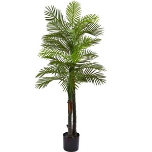 Nearly Natural 5.5-ft Double Robellini Palm Tree UV Resistant (Indoor/Outdoor) - 1 of 4