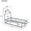 Dovelina Twin Size Wood Bed with House-shaped Headboard Floor Bed with Fences, Light Green - 4 of 4