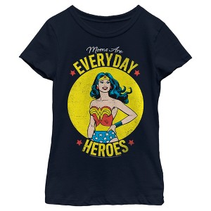 Girl's Wonder Woman Moms Are Everyday Heroes T-Shirt - 1 of 4