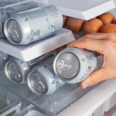 OU Soda Can Organizer for Refrigerator, Clear Rolling Can Dispenser for Fridge / Pantry, Soda Can Rack Kitchen Organizers, BPA Free — фото 5