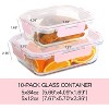 10-Pack Glass Meal Prep Containers with Airtight Lids, Oven & Microwave Safe - 2 of 4