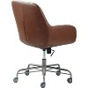 Forester Leather Office Chair Cognac Brown - Finch: Ergonomic, Padded Arms, Mid-Height Back, Metallic Base - 4 of 4