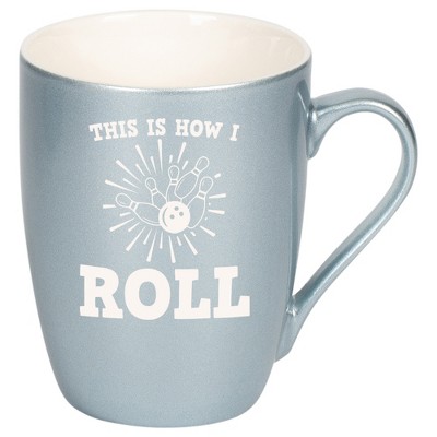 100 North Frosted Blue Metallic Finish, 10 Ounce, Comfortably Fits Your Hands, New Bone China Coffee Tea Cup Mug, This Is How I Roll