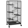 PawHut 6 Level Small Animal Cage for Dwarf Rabbits, Pet Mink, and Chinchillas w/ Removable Tray, Ramp, Water Bottle, Food Dish, Indoor, Black - 4 of 4