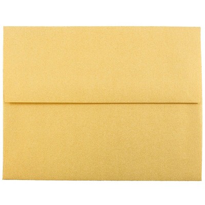 JAM Paper A2 Metallic Invitation Envelopes 4.375 x 5.75 Stardream Gold GCST608I