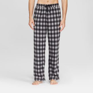 Mens Plaid Micro Fleece Pajama Pants - Goodfellow & Co™ Gray M