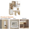 Vanity Desk With Mirror and LED Lights, Makeup Vanity Desk With Sliding Mirror, Power Outlet, Dressing Table With 4 Drawers - 3 of 4