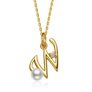 Personalized 14K Gold Plated Initial Pearl Pendant Necklace for all ages: A Charming gold Elegant Keepsake Gift - 1 of 3