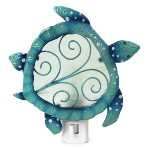 Beachcombers 5.5" CAPIZ METAL TURTLE NIGHT LIGHT - 1 of 1
