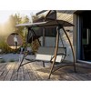 PAGED Outdoor Swing Chair with Adjustable Canopy and Durable Steel Frame,Porch Swing for Patio,Porch,Dark Brown - 2 of 4