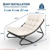 Bedroom Oversized Rocking Papasan Chair, Outdoor Papasan Rocking Chair w/ Cushions, Indoor Egg Rockings Lounge Chairs - 2 of 4