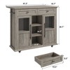 Kitchen Island Cart on Wheels with Foldable Table, 2-Tier Rolling Kitchen Cart with Storage Shelf & Towel Rack, Mobile Workstation for Small Spaces - 2 of 4